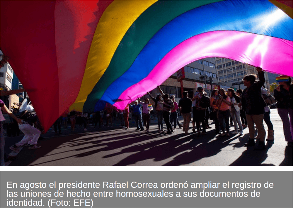 Homosexuales en Ecuador inscriben uniones de hecho