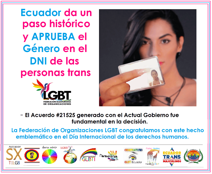 Ecuador da un paso Histórico al reconocer el Género de las Personas Trans en el DNI o cédula - A nivel mundial es el único país que reconoce el género de las personas Trans - Silueta X