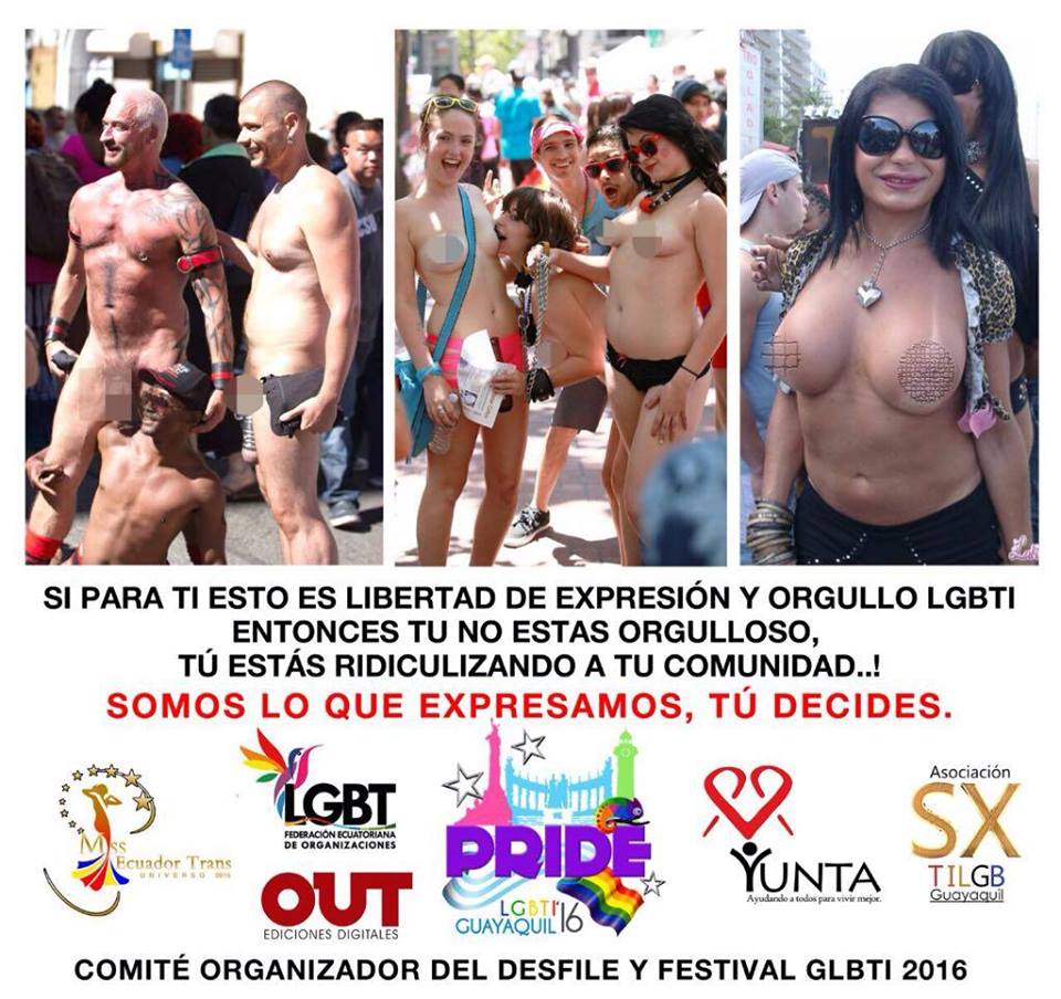 No se permitirá desnudos durante el Orgullo LGBTI 2016