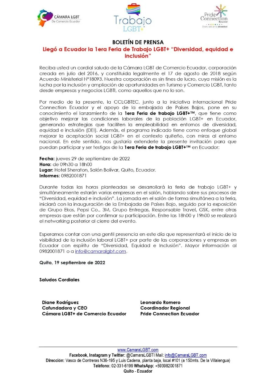 Feria de trabajo e inclusión LGBT, relacionada con empleo, diversidad y cultura organizacional